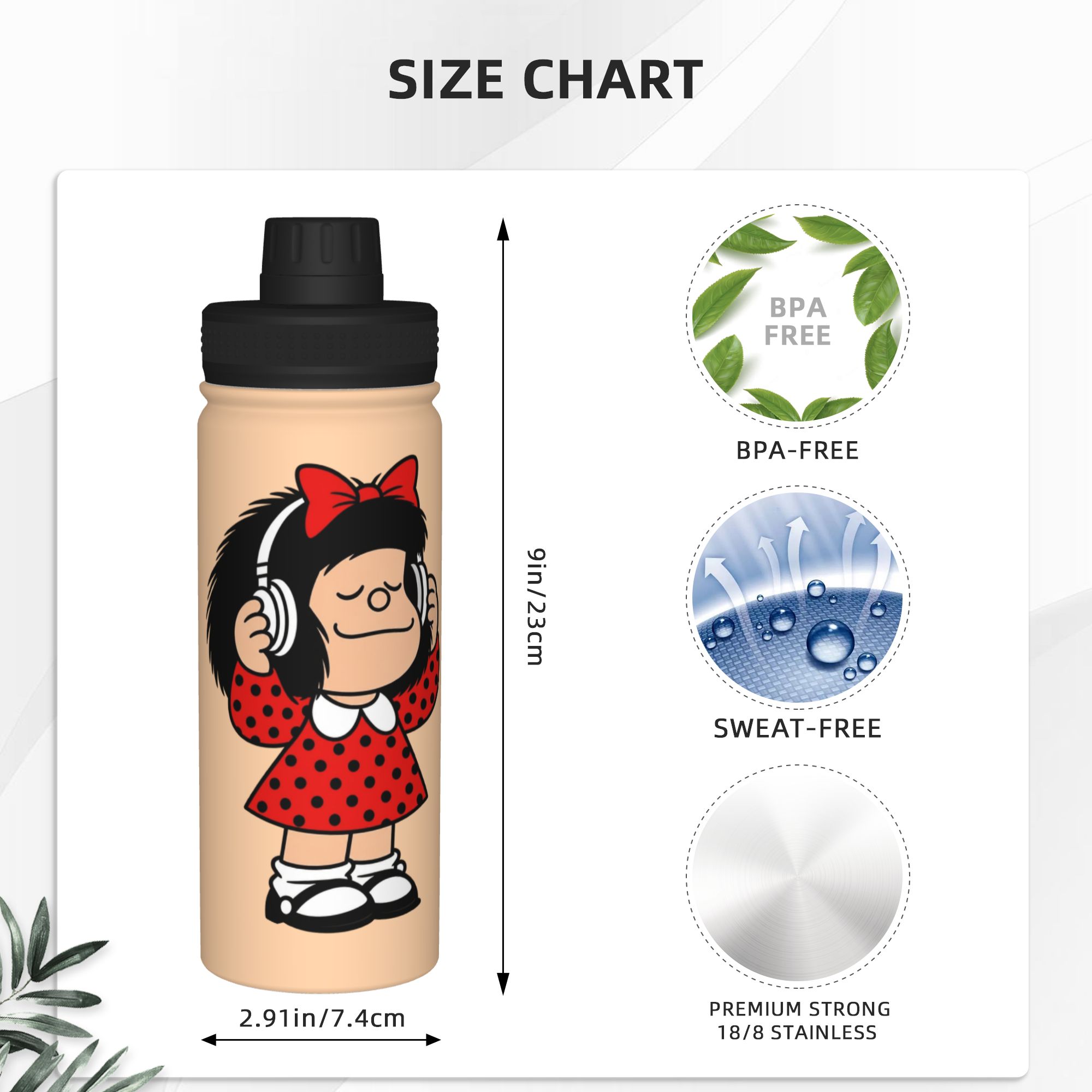 Cartoon M-Mafaldas 18OZ Sports - đánh giá và giá Sports Water Bottle Insulated